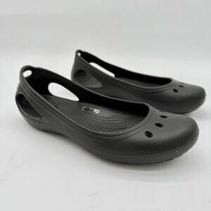 Crocs Women's 7 Kadee Slip On Ballet Work Flats Black Slip On Shoes Lightweight